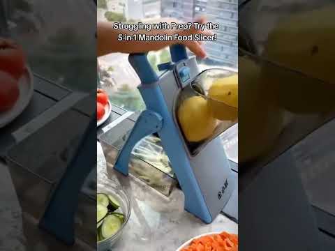 🌟 Multifunction 5 in1 Mandolin Slicer Kitchen Favourite ✅