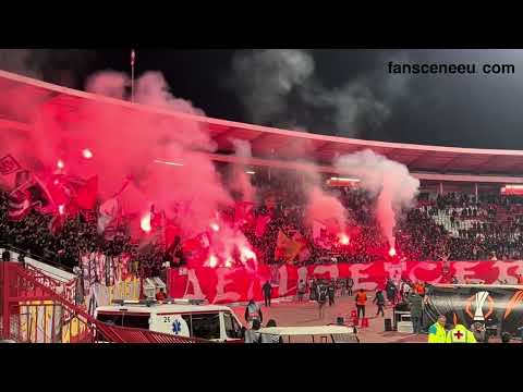 CRVENA ZVEZDA - Lille (26.02.2026) Delije choreo & pyro