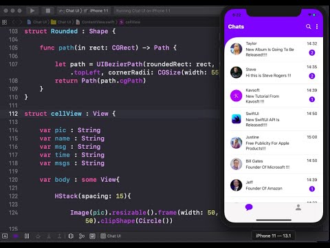 Designing Chat UI Using SwiftUI - Stylish Chat UI Using SwiftUI - Chat App Design Using SwiftUI.