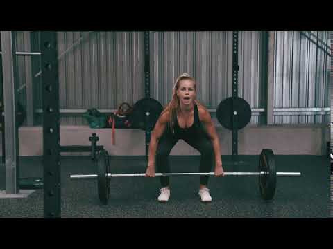 Woman Struggles To Lift A Heavy Weight Bar - ULTRA 4K Definition Stock Footage