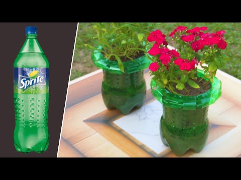 Flower Pot Making from plastic bottle in just 2 minutes