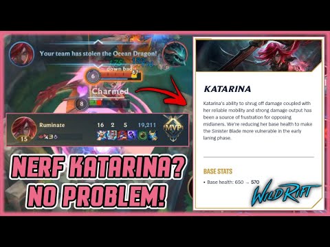 [PATCH 2.4B] Nerf Katarina? No Problem! No Cut Full Gameplay with Ruminate Build & Runes - Wild Rift