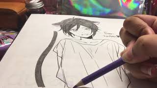 Anime boy coloring page