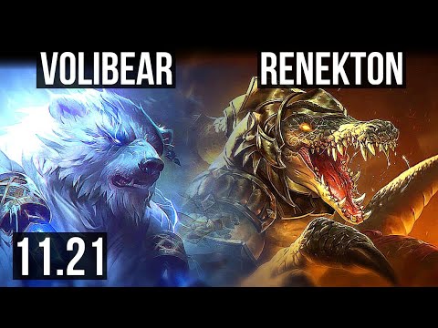 VOLIBEAR vs RENEKTON (TOP) | 400+ games, Dominating | BR Master | 11.21