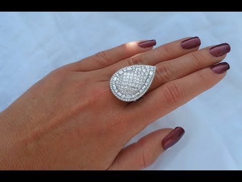 Eindrucksvoller Diamant Tropfen Ring (4.27 ct. TW VS) | Magnificent Diamond Pear Ring