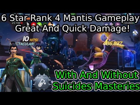 6 Star Rank 4 Mantis Damage Output With And Without Suicides! | Marvel Contest Of Champions