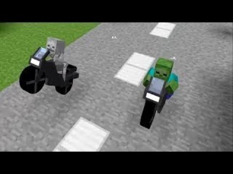 Monster School Bike Drag Race Minecraft Animation