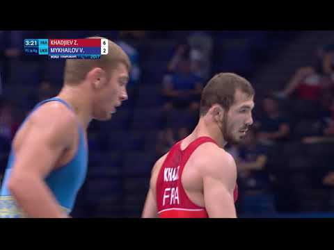 1/8 FS - 74 kg: Z. KHADJIEV (FRA) df. V. MYKHAILOV (UKR) by VPO1, 9-8