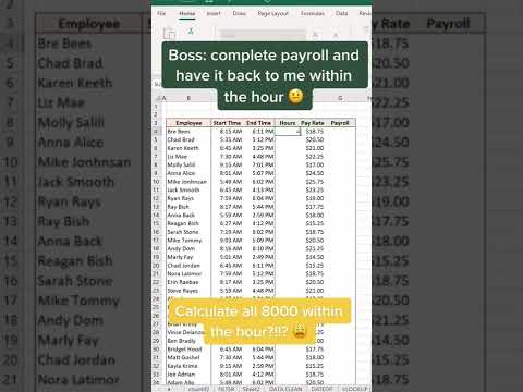Calculate Payroll in 60 Seconds | #excel #excelformulas #exceltips #exceltutorial