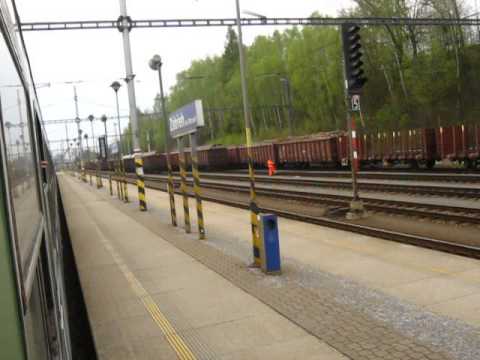 Odjezd vlakem Ex 143 Odra ze stanice Zábřeh na Moravě