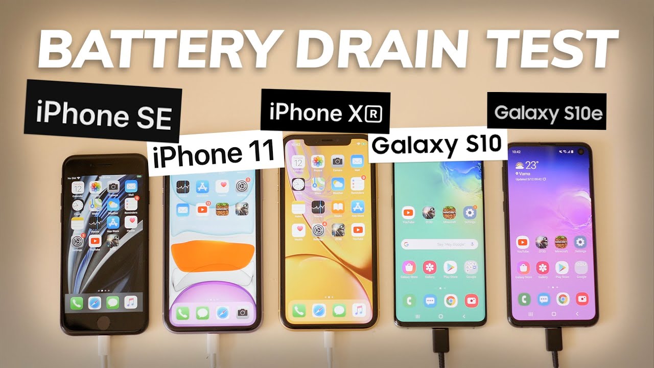 iPhone SE Battery Life Test vs iPhone 11 vs iPhone XR vs Galaxy S10 vs S10e!