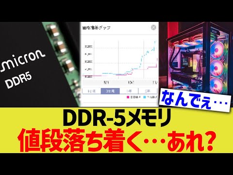 DDR-5メモリ、値段落ち着く&hellip;あれ？
