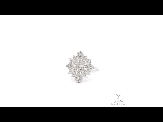 خاتم ذهب أبيض عيار 18 (RN.5240)