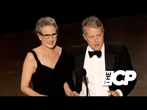 Hugh Grant and Andie MacDowell present award after 'awkward' Oscars interview