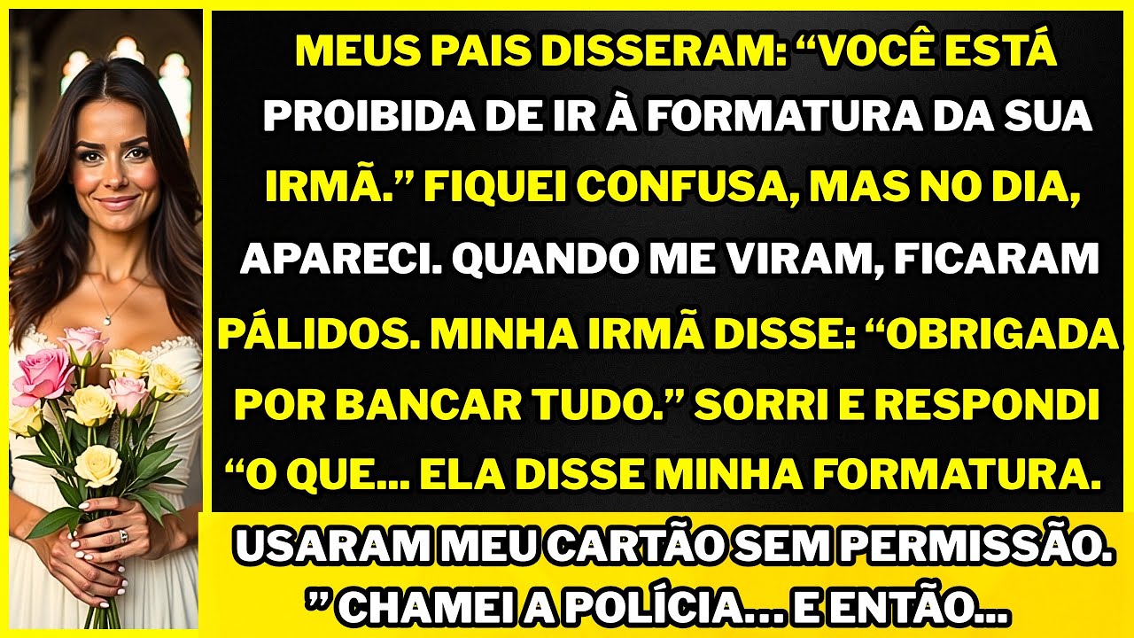 "Meus pais me proibiram de ir na formatura da minha irmã, mas fui mesmo assim e o que descobri..."