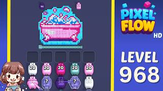 Pixel Flow Level 968 Solution Walkthrough