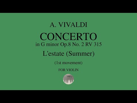 A.VIVALDI Violin Concerto in G minor L'estate (Summer) - 1st movement - orchestral accompaniment