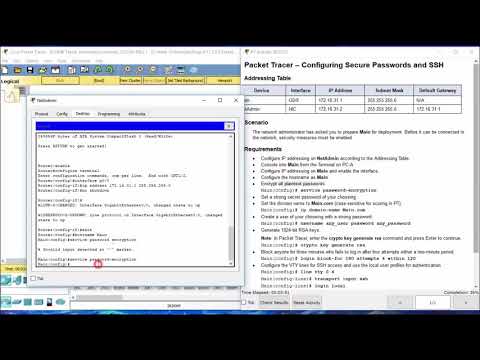 11.2.4.5 Packet Tracer - Configuring Passwords and SSH