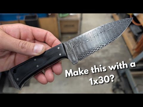 Making a Damascus Field Knife with a VEVOR 1x30 Belt Grinder #vevor #vevortools