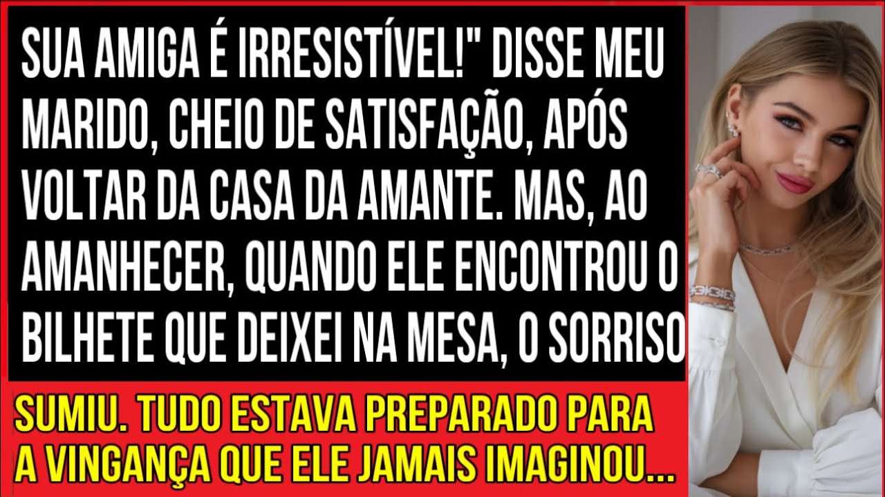 Sua amiga é irresistível!" disse meu marido, cheio de satisfação, após voltar da casa da amante...