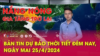 Bản tin Dự báo thời tiết đêm nay, ngày mai 25/4/2024: Nắng nóng gia tăng trở lại