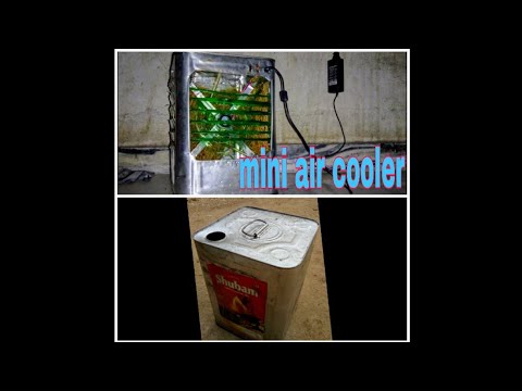 How to make a cooler with oil tin| home made cooler| mini air cooler at home|powerful cooler at home