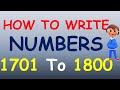 1701 To 1800 Numbers Write 1701 To 1800 Numbers Pronounce 1701 To 1800 Numbers Numbers 1701 To 1800