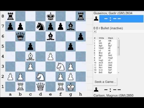 Magnus Carlsen vs Gadir Guseinov (A48 1 d4 Nf6 World Rapid 2015 (8))  1-0