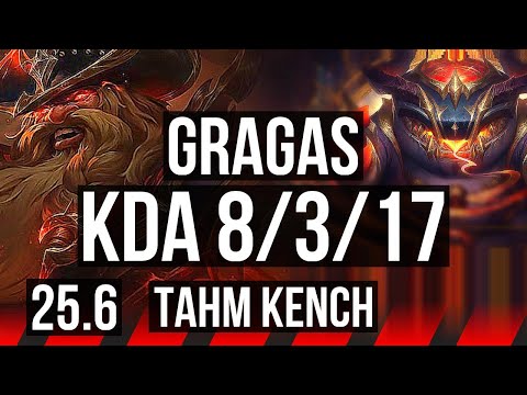 GRAGAS vs TAHM KENCH (TOP) | 40k DMG, Godlike | KR Master | 25.6