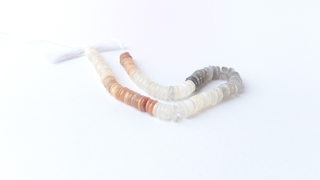 Multi Moonstone | Smooth Wheel | 6.1-6.5mm Bead Size | 20cm Strand Length video