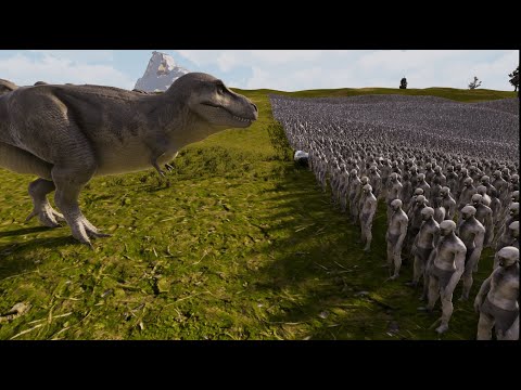 100 T-Rex Vs 100000 Zombies | SUBSCRIBE ⚒️ ULTIMATE EPIC BATTLE SIMULATOR 2 | UEBS 2