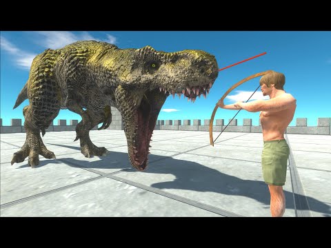 T-Rex vs Ancient Humans - Animal Revolt Battle Simulator