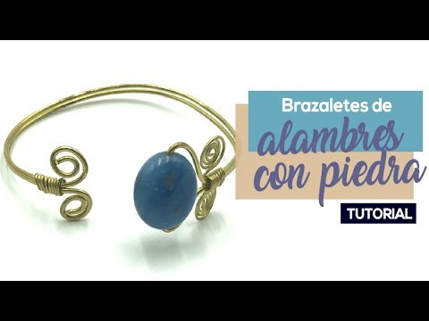 Como Hacer Brazaletes de Alambre con Piedra – DIY Tutorial de Joyería