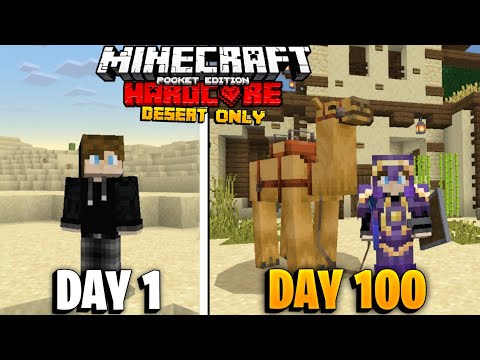 Trick2hub - I Survived 100 Days ONLY DESERT WORLD In Minecraft Pe 1.20 HARDCORE...
