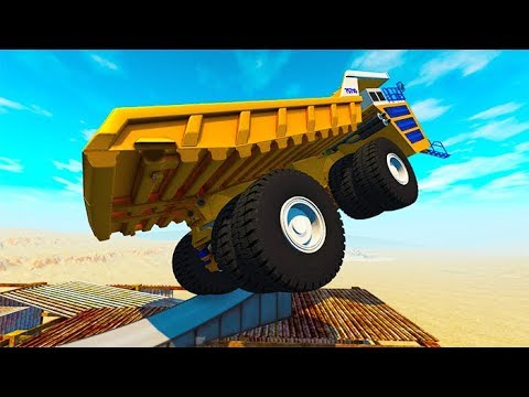 BeamNG drive - High Speed Roof Jumping Cars Jumps