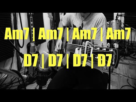 Am7 to D7 Backing Track - Disco groove - Guitar improvisation Dorian Jam Track