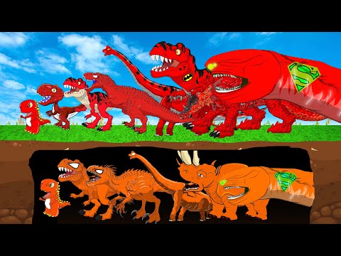 Rip All T-rex Dinosaur Magic Fight In Jurassic World: The SCARIEST Dinosaurs Adventures