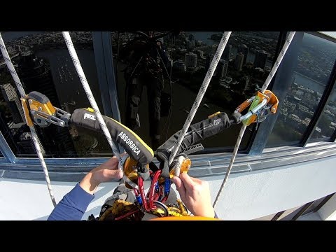Rope Access Window Cleaning - Rope Transfer
