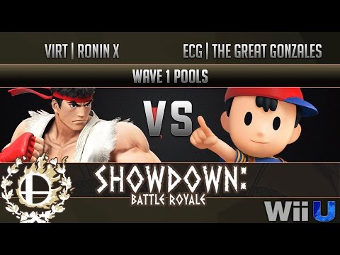 Showdown Battle Royale Wave 1 Pools - Virt | Ronin X (Ryu) vs ECG | The Great Gonzales (Ness)
