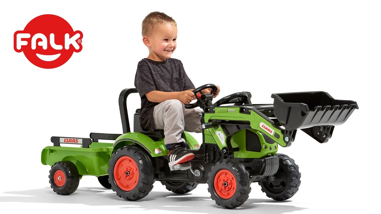 FALK – Šliapací traktor Claas Arion 410 s nakladačom a vlečkou