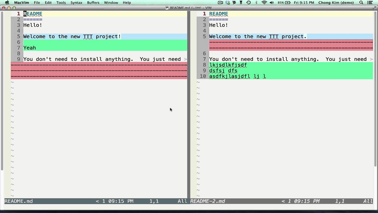 vim tips 6 - vimdiff