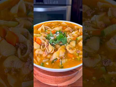 Sopa de Conchitas con Carne Molida Mexican Soup #shorts