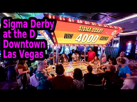 PLAYING SIGMA DERBY MECHANICAL HORSE RACING AT THE D DOWNTOWN LAS VEGAS