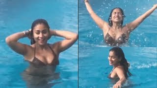 Shriya Saran Underwater Bikini Hot Shots in Pool  