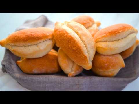 Super Easy, No Knead Crusty Bread Rolls with just 4 ingredients! Portuguese Bread Rolls