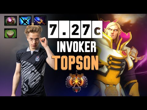 How to play the new Invoker in 7.27c Middlane - Topson Dota 2 Meta Replay