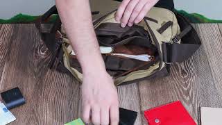 Практичная сумка через плечо для ноутбука 13" из плотного текстиля Vintage 22202 песочный.