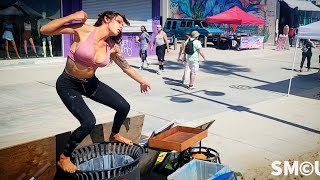 Daisy's Dumpster Dance Entertains on Venice Beach Boardwalk