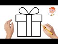 How to draw a gift box | Easy drawings