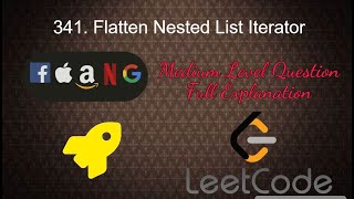 YouTube video '341. Flatten Nested List Iterator | Medium Level Interview Question Full Explanation in Python'